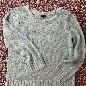Pale green sweater with sequins